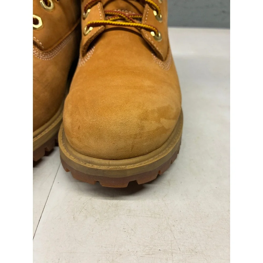 Timberland 6 Inch Premium Waterproof Boots Youth 3.5 Wheat Nubuck Leather